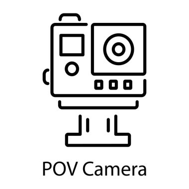 Pov camera icon in linear style  clipart