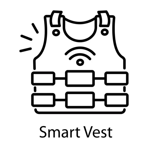 stock vector A line style icon of smart vest 