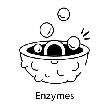 Enzimlerin el çizimi biçim simgesi 