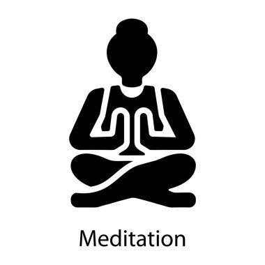 Kabartma biçiminde meditasyon simgesi 