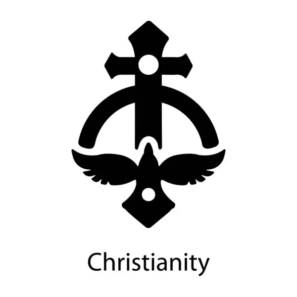 Stock vector Christianity icon in glyph style 