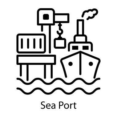 Deniz portunun doğrusal simgesi 