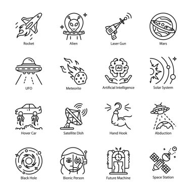 Collection of Property Business Line Icons clipart