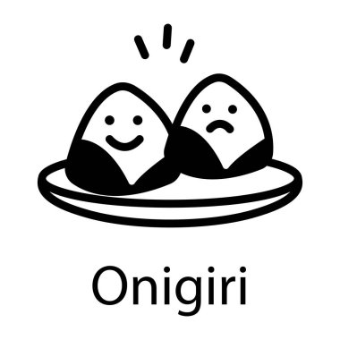 A sketchy icon of japanese onigiri  clipart