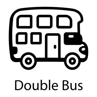 A hand drawn icon of double bus  clipart