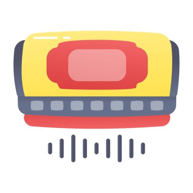 A flat style icon of harmonica  clipart