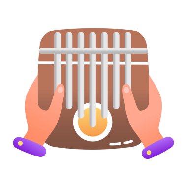 Düz stil müzik kalimba simgesi 