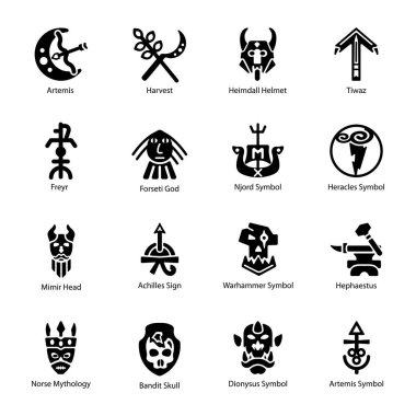 Set of Nordic Glyph Style Icons  clipart