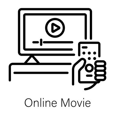 Çevrimiçi film yayınının doğrusal simgesi 