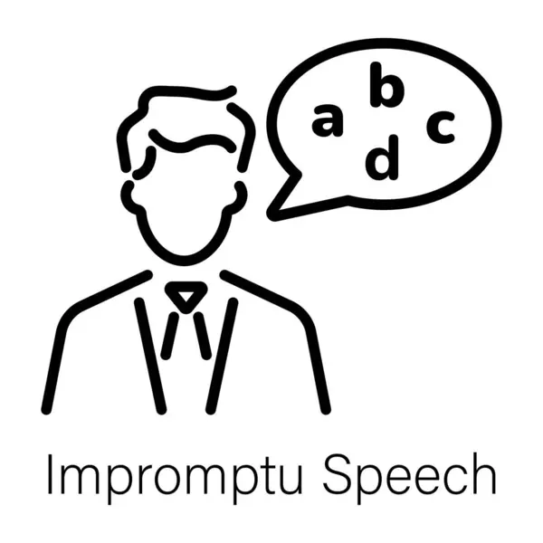 stock vector A line style icon of impromptu speech 