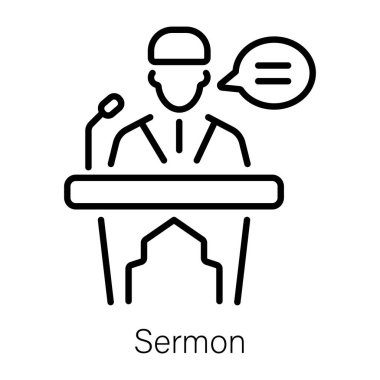 A line style icon of sermon  clipart