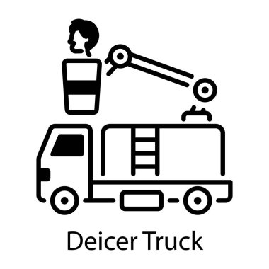 A line style icon of deicer truck  clipart