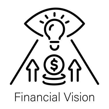 Linear style icon of financial vision  clipart