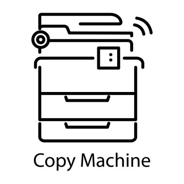 Copy machine icon designed in linear style  clipart