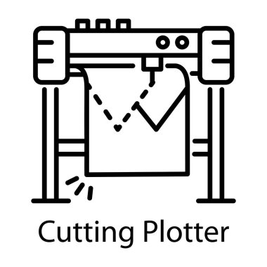 Line style icon of cutting plotter  clipart