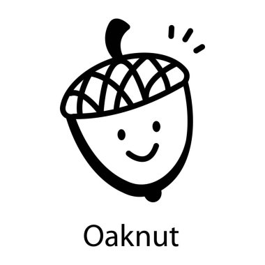 Oaknut icon in drawing style  clipart