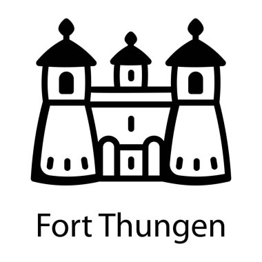 Fort thungen icon in drawing style clipart