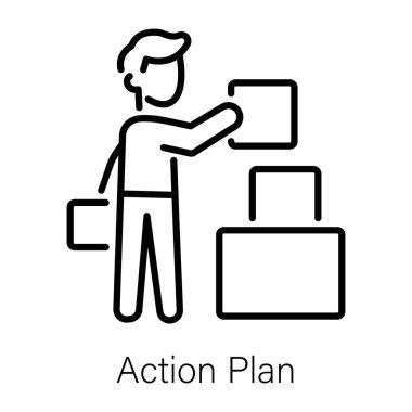 Doğrusal biçimde eylem planı simgesi 