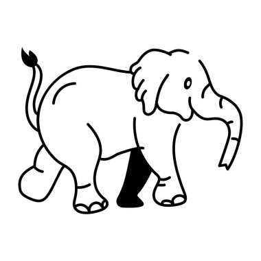 Sevimli filin Doodle tarzı simgesi 
