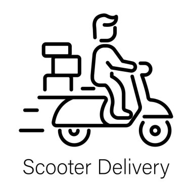 Taslak biçiminde scooter dağıtım simgesi