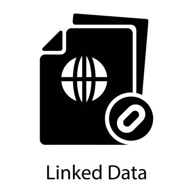 A glyph style icon of linked data  clipart