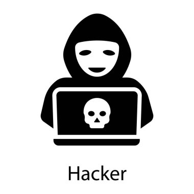 Kabartma biçiminde hacker simgesi