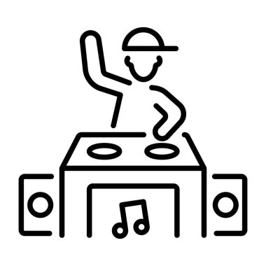 Bir DJ 'in pikapta müziği karıştırma simgesi