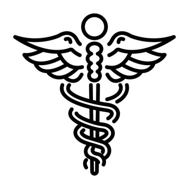 Caduceus sembolünün doğrusal simgesi 