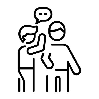 Whispering persons icon in linear style  clipart