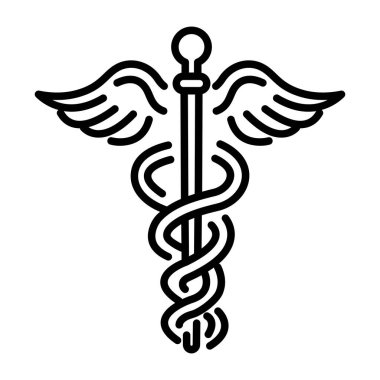 Caduceus sembolünün doğrusal simgesi 