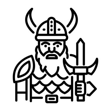 Doğrusal olarak Viking savaşçı simgesi 