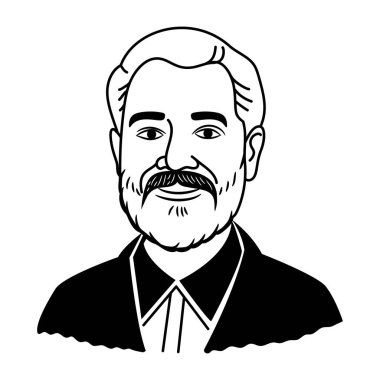 Gülümseyen bir adamın kusurlu bir simgesi. 