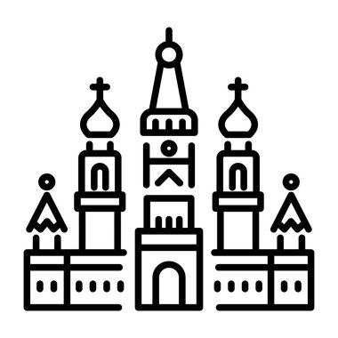 Moskova Kremlin binasının doğrusal simgesi 