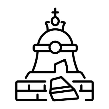 A linear style icon of a tsar bell  clipart