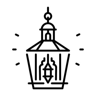 Church lamp icon in liner style  clipart