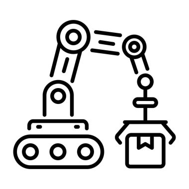 Otomatik paketleme robot kolu, satır biçimi simgesi
