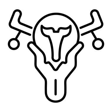 A linear style icon depicting women abortion right  clipart