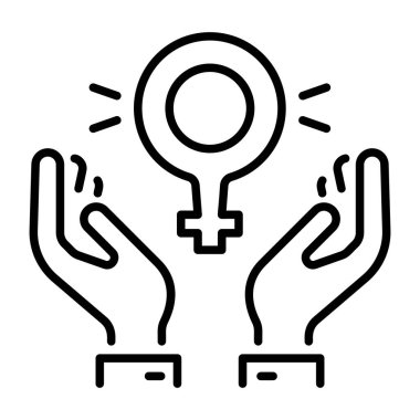 A linear style icon of a female symbol  clipart