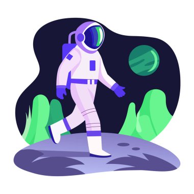 Astronot yürüyüşünün düz bir çizimi