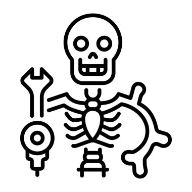 Korkunç bir iskeletin doğrusal biçim simgesi 