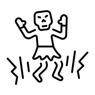 Cadılar Bayramı dansı yapan bir karakter, satır simgesi 