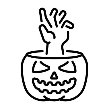 Doğrusal olarak korkunç bir Cadılar Bayramı balkabağı simgesi 