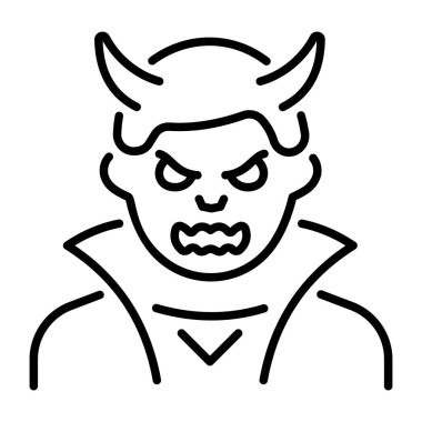 Şeytani bir karakterin satır biçimi simgesi 