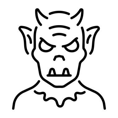 Şeytan kafasının doğrusal bir simgesi 