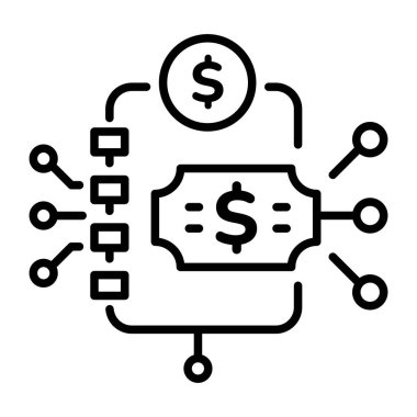 Dijital finansın doğrusal biçim simgesi