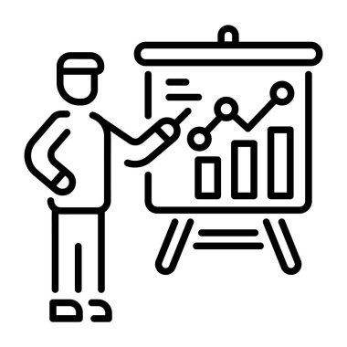İş sunumunun doğrusal biçim simgesi