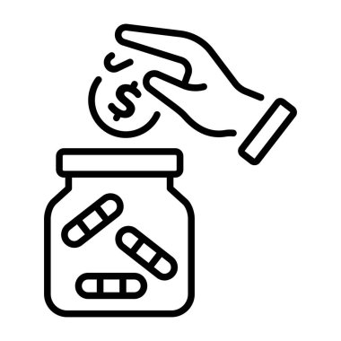 Tasarruf kavanozunun satır biçimi simgesi