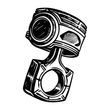 Piston halkası bileşenini temsil eden klasik bir çizim