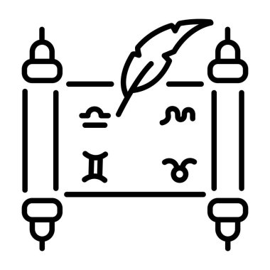 Eski parşömeni gösteren bir satır biçimi simgesi