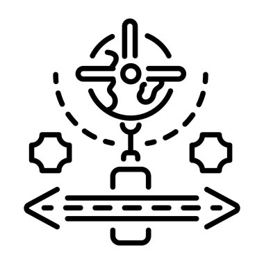 Gelecekteki öngörüyü temsil eden doğrusal biçim simgesi